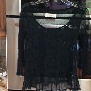 Abercrombie size M navy lace top